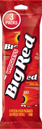 BIG RED SLIM PACK CHEWING GUM - 15 STICK PACKS (MULTIBUY 3 PACK) AMERICAN IMPORTED